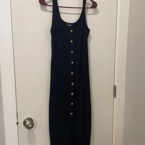 Lulus ribbed button down midi dress